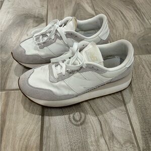 New Balance Classic White and Gray Sneakers